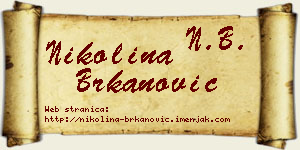 Nikolina Brkanović vizit kartica